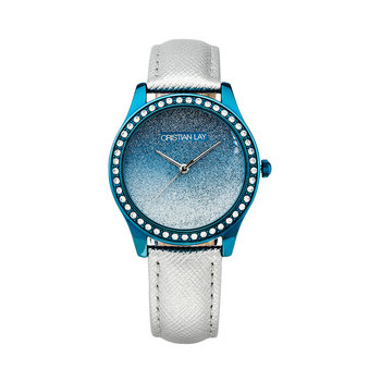 Relógio degradê branco e azul mulher