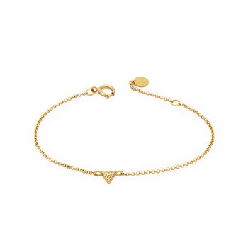 Pulsera triángulo invertido Plata bañada en oro