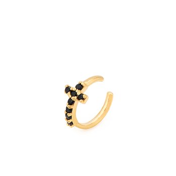 Brinco ear cuff cruz Prata banhada em Ouro