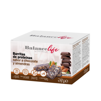 Barritas de proteínas sabor a chocolate y almendras balance life