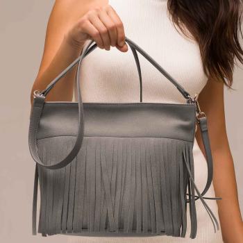 Bolso Flecos Gris