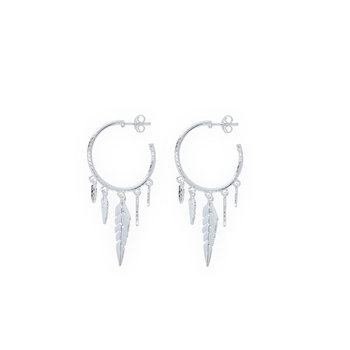 Pendientes Hojas en Plata