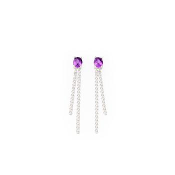 Pendientes colgante violet pearl