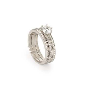 Anelli trilogy diamonds con solitaire