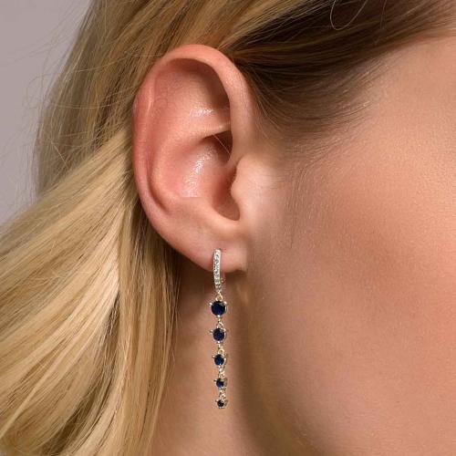 Pendientes circonitas azul eléctrico