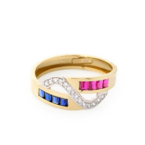 Anillo shine tricolor