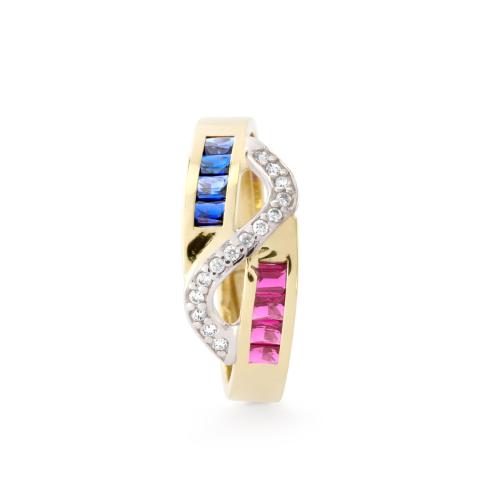 Anillo shine tricolor